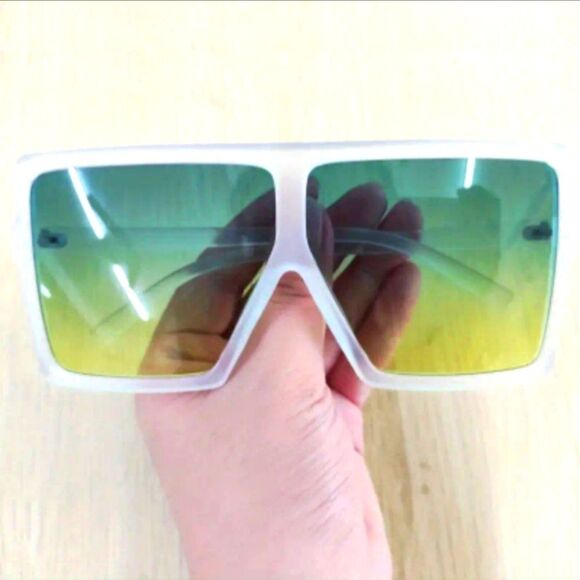 Unisex Square Multi Colored Oversized shield framed sunglasses